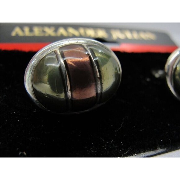 Vintage Alexander Julian Cufflinks Silver Plated Enamel - Picture 8 of 14